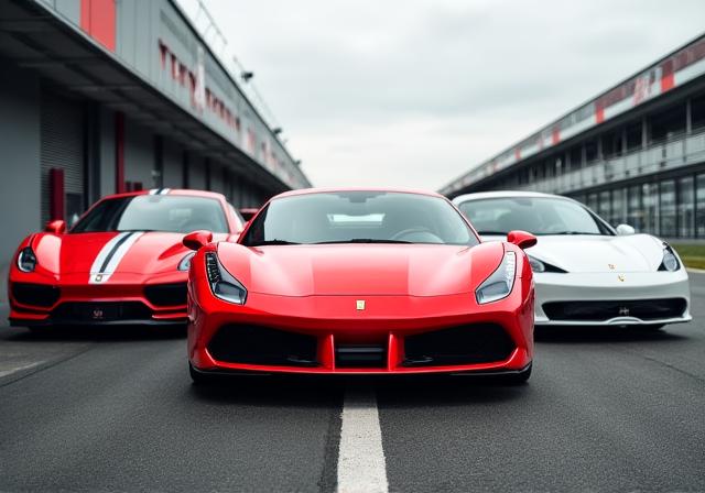 Sélection de voitures de course sur circuit